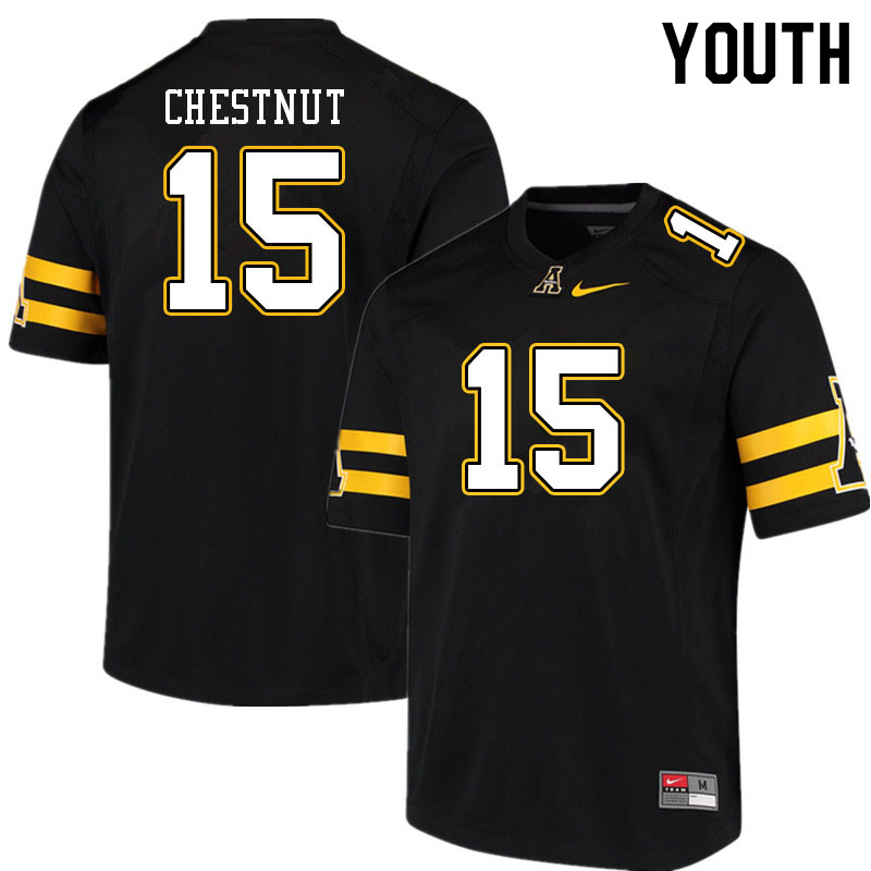 Youth #15 Austyn Chestnut Appalachian State Mountaineers College Football Jerseys Sale-Black